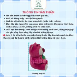 Gấu Bông Gấu Dâu Ôm Quả Dâu, Lotso Dâu Lông Mịn