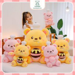 Gấu bông Gấu Pooh Đầu Bếp Ôm Mật Ong