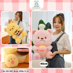 Gấu bông Gấu Pooh Đầu Bếp Ôm Mật Ong