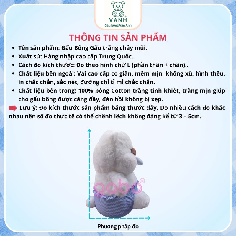 Gấu Bông Gấu Trắng Chảy Mũi, Nước Mũi Kéo Ra Được 10 gau trang chay mui 1