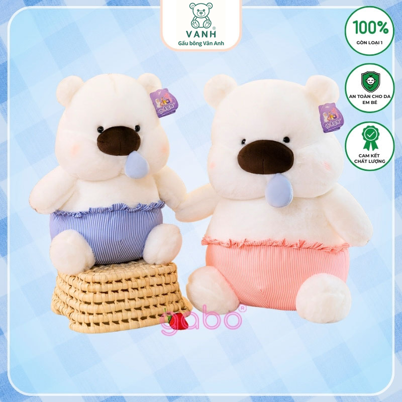 Gấu Bông Gấu Trắng Chảy Mũi, Nước Mũi Kéo Ra Được 9 gau trang chay mui 3