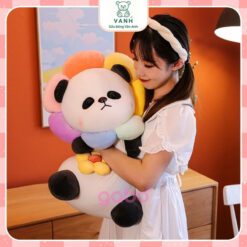 Gấu Bông Gấu Trúc Đeo Túi Hoa, Panda Mặt Hoa Siêu Cute. 5 Gấu Bông Gấu Trúc Đeo Túi Hoa, Panda Mặt Hoa Siêu Cute.
