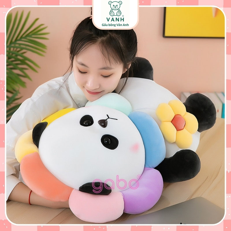 Xưởng sản xuất kinh doanh thú bông quà tặng Quảng Châu cao cấp Gấu Bông Gấu Trúc Đeo Túi Hoa, Panda Mặt Hoa Siêu Cute.