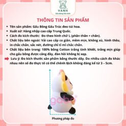 Gấu Bông Gấu Trúc Đeo Túi Hoa, Panda Mặt Hoa Siêu Cute. 7 Gấu Bông Gấu Trúc Đeo Túi Hoa, Panda Mặt Hoa Siêu Cute.