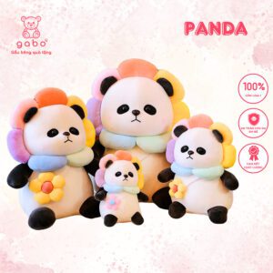 Gấu Bông Gấu Trúc Đeo Túi Hoa, Panda Mặt Hoa Siêu Cute.