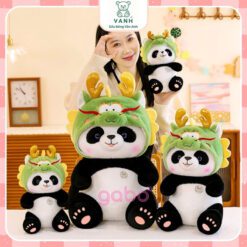 Gấu Bông Gấu Trúc Mũ Rồng, Panda Cosplay Rồng 6 Gấu Bông Gấu Trúc Mũ Rồng, Panda Cosplay Rồng