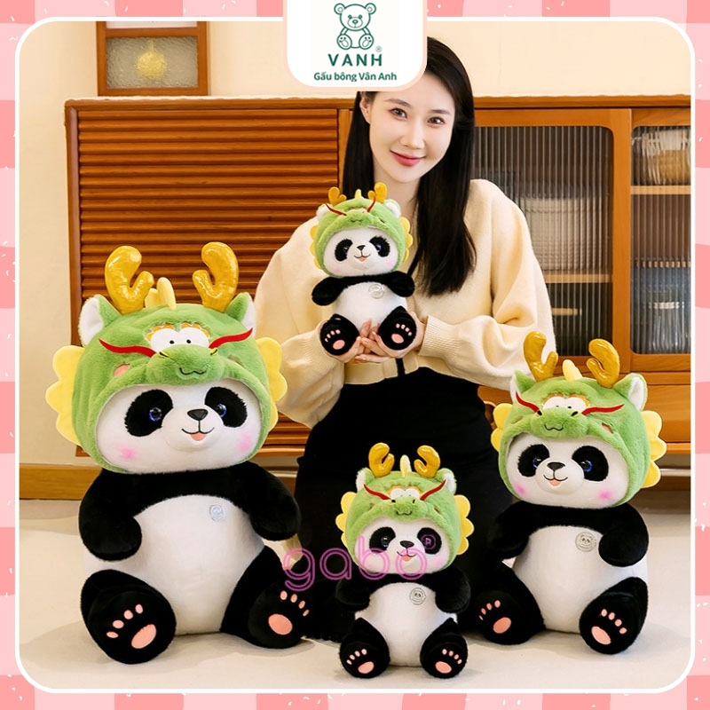 Xưởng sản xuất kinh doanh thú bông quà tặng Quảng Châu cao cấp Gấu Bông Gấu Trúc Mũ Rồng, Panda Cosplay Rồng