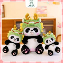 Gấu Bông Gấu Trúc Mũ Rồng, Panda Cosplay Rồng 4 Gấu Bông Gấu Trúc Mũ Rồng, Panda Cosplay Rồng