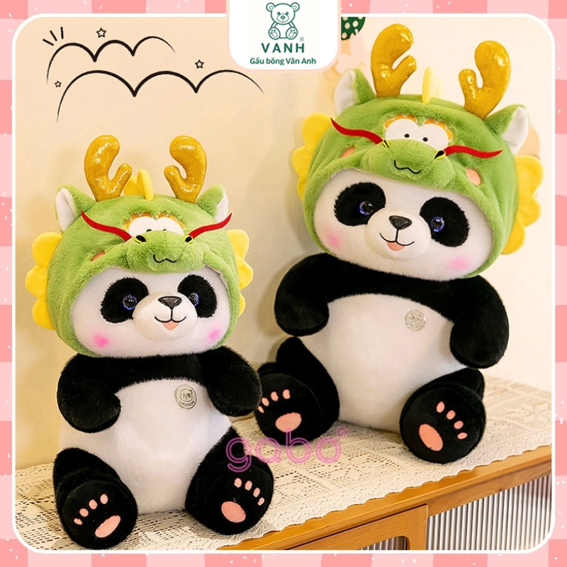 Xưởng sản xuất kinh doanh thú bông quà tặng Quảng Châu cao cấp Gấu Bông Gấu Trúc Mũ Rồng, Panda Cosplay Rồng