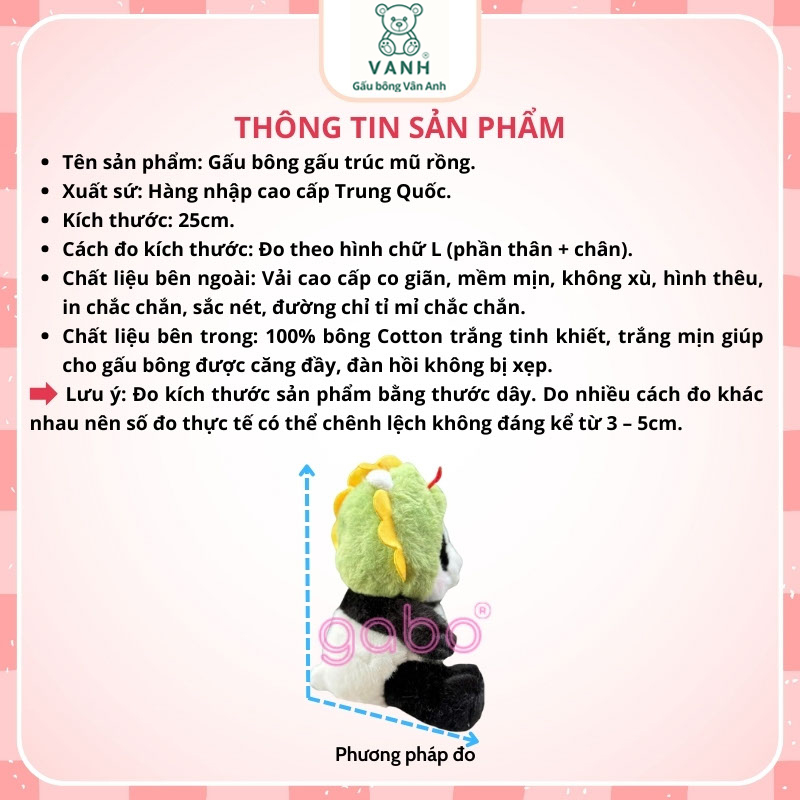 Xưởng sản xuất kinh doanh thú bông quà tặng Quảng Châu cao cấp Gấu Bông Gấu Trúc Mũ Rồng, Panda Cosplay Rồng