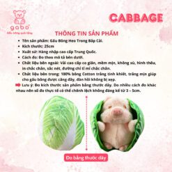 Gấu Bông Heo Trong Bắp Cải size 25cm Hàng Quảng Châu