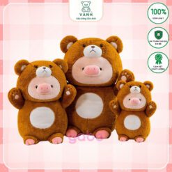 Gấu Bông Heo Cosplay Gấu, Heo Mặc Đồ Gấu