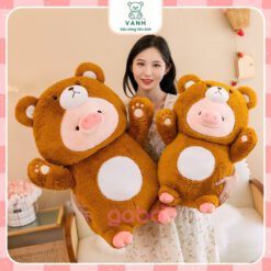 Gấu Bông Heo Cosplay Gấu, Heo Mặc Đồ Gấu