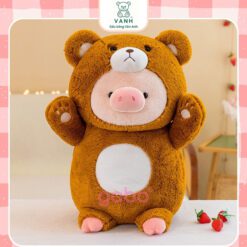 Gấu Bông Heo Cosplay Gấu, Heo Mặc Đồ Gấu