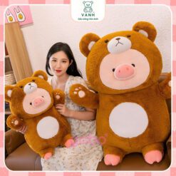 Gấu Bông Heo Cosplay Gấu, Heo Mặc Đồ Gấu