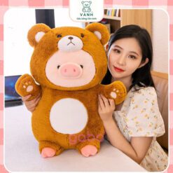 Gấu Bông Heo Cosplay Gấu, Heo Mặc Đồ Gấu