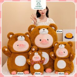 Gấu Bông Heo Cosplay Gấu, Heo Mặc Đồ Gấu