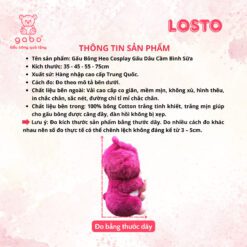 Gấu Bông Heo Cosplay Gấu Dâu Cầm Bình Sữa