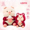 Gấu Bông Heo Cosplay Gấu Dâu Cầm Bình Sữa