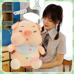 Gấu Bông Heo Mặc Yếm Mắt Hí, Siêu Mềm Mịn, gấu bông heo