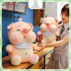 Gấu Bông Heo Mặc Yếm Mắt Hí, Siêu Mềm Mịn. gấu bông heo