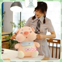 Gấu Bông Heo Mặc Yếm Mắt Hí, Siêu Mềm Mịn,gấu bông heo