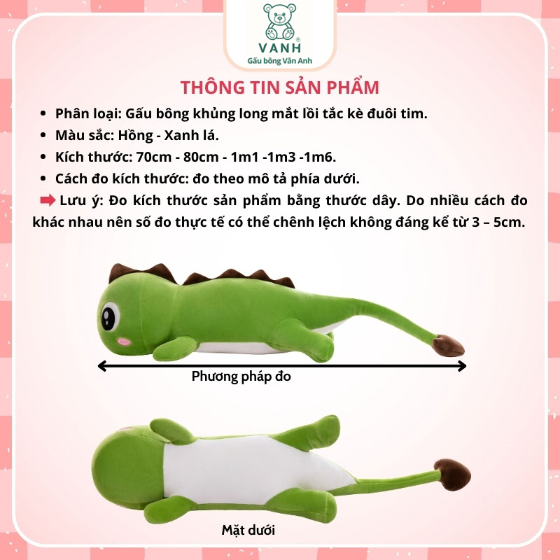 Xưởng sản xuất kinh doanh thú bông quà tặng Quảng Châu cao cấp Gấu Bông Khủng Long Mắt Lồi Siêu To Size 1m6