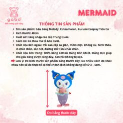 Gấu Bông Kuromi, Melody, Cinnamoroll Cosplay Tiên Cá