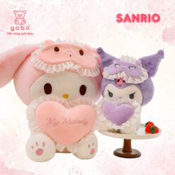 Gấu bông Kuromi Ôm Tim, Melody Ôm Tim Kèm Bịt Mắt Búp Bê