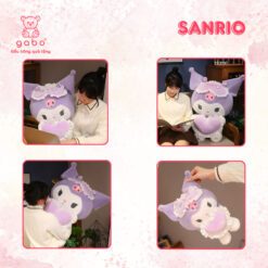 Gấu bông Kuromi Ôm Tim, Melody Ôm Tim Kèm Bịt Mắt Búp Bê