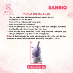 Gấu bông Kuromi Ôm Tim, Melody Ôm Tim Kèm Bịt Mắt Búp Bê