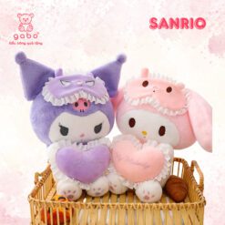 Gấu bông Kuromi Ôm Tim, Melody Ôm Tim Kèm Bịt Mắt Búp Bê