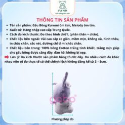 Gấu bông Kuromi Ôm Tim, Melody Ôm Tim Kèm Bịt Mắt Búp Bê 7 kuromi ôm tim