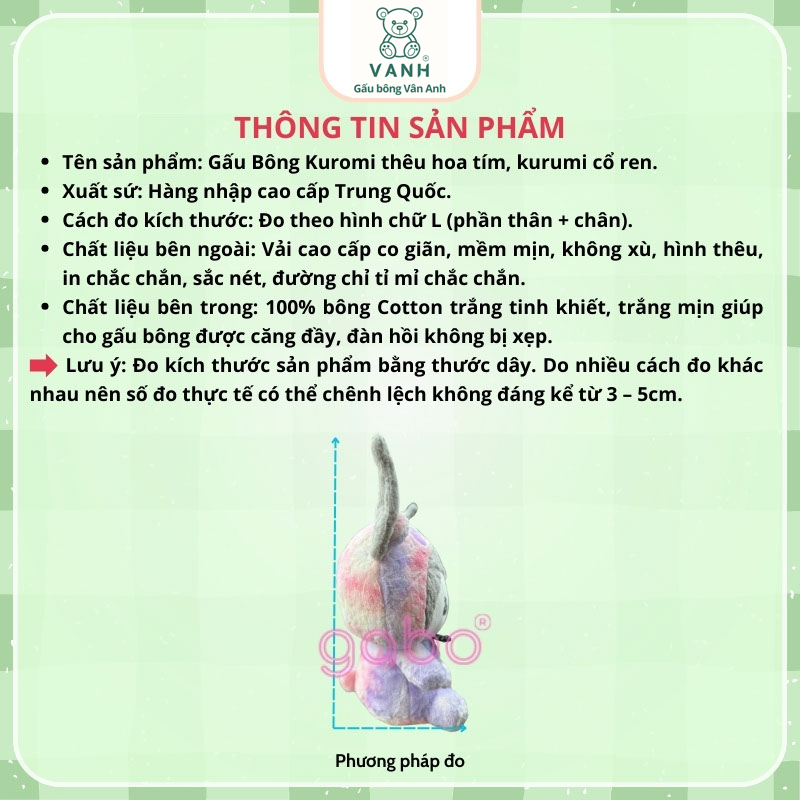 Gấu Bông Kuromi – Món Quà Cá Tính Dành Cho Bạn Gái 3 kuromi theu hoa tim 8