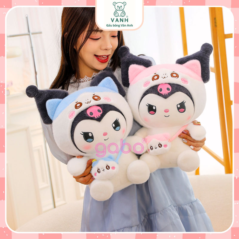 kuromi trắng đeo túi