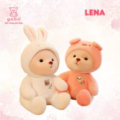 Gấu Bông Lena Cosplay Mũ Khủng Long, Lena Thỏ