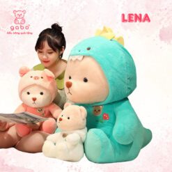 Gấu Bông Lena Cosplay Mũ Khủng Long, Lena Thỏ