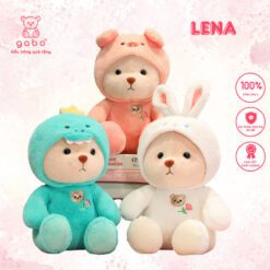 Gấu Bông Lena Cosplay Mũ Khủng Long, Lena Thỏ