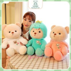 Gấu Bông Lena Cosplay Mũ Khủng Long, Lena Thỏ 2 Gấu Bông Lena Cosplay Mũ Khủng Long, Lena Thỏ