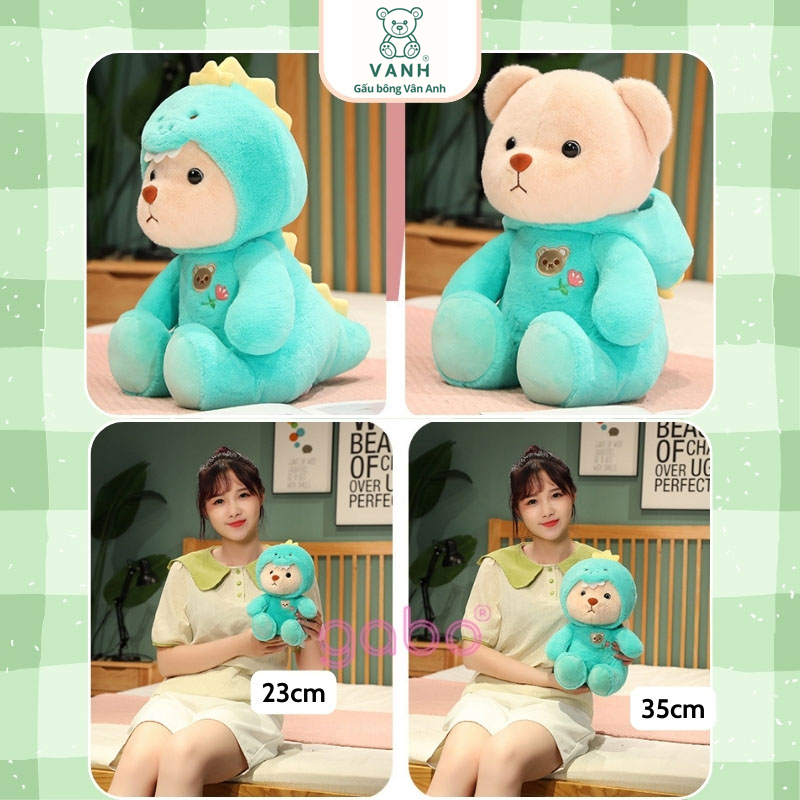 Xưởng sản xuất kinh doanh thú bông quà tặng Quảng Châu cao cấp Gấu Bông Lena Cosplay Mũ Khủng Long, Lena Thỏ