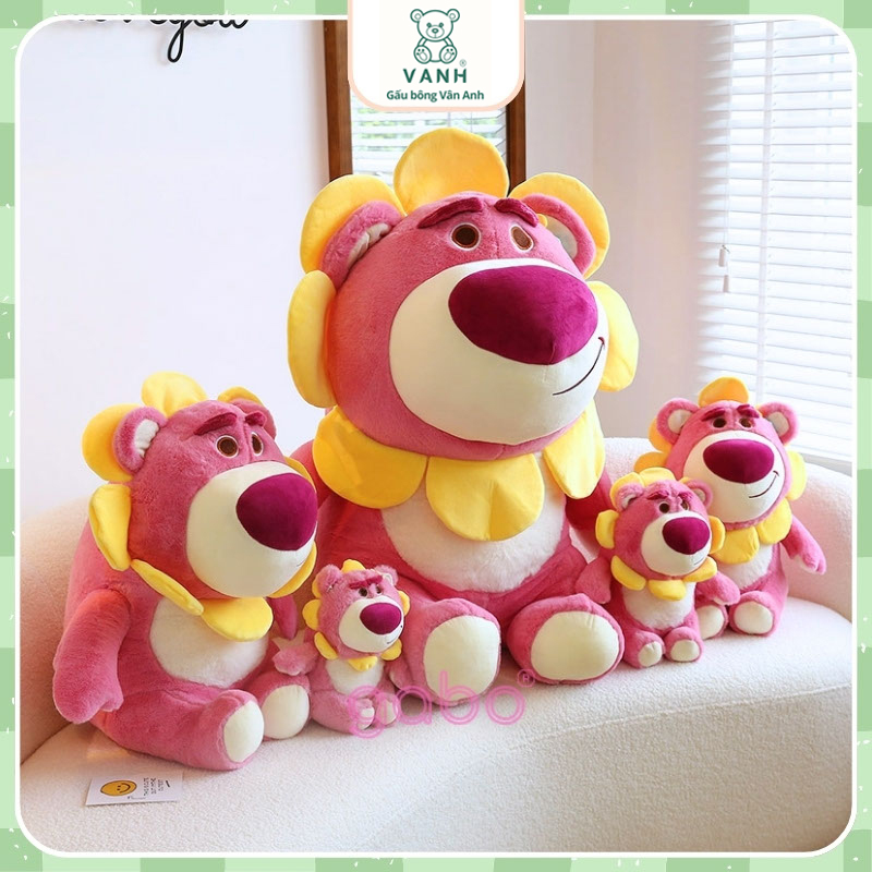 Xưởng sản xuất kinh doanh thú bông quà tặng Quảng Châu cao cấp Gấu Bông Gấu Dâu Mặt Trời, Gấu Dâu Mặt Hoa Ngồi