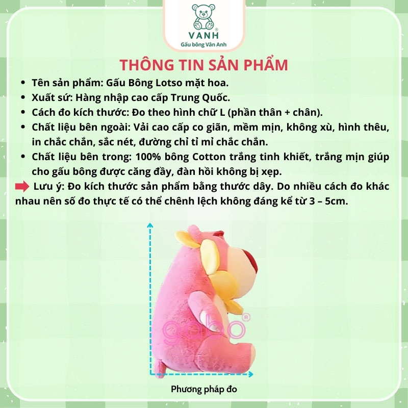 Gấu Bông Gấu Dâu Mặt Trời, Gấu Dâu Mặt Hoa Ngồi 9 lotso mat hoa gau dau ngoi 6