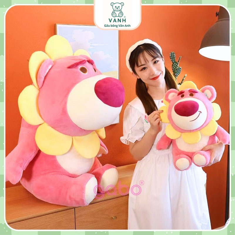 Xưởng sản xuất kinh doanh thú bông quà tặng Quảng Châu cao cấp Gấu Bông Gấu Dâu Mặt Trời, Gấu Dâu Mặt Hoa Ngồi