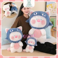 Gấu Bông Mèo Du Du Mũ Cá Mập - Mèo Đầu Cá Đội Nón 6 Gấu Bông Mèo Du Du Mũ Cá Mập - Mèo Đầu Cá Đội Nón