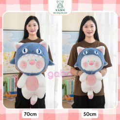 Gấu Bông Mèo Du Du Mũ Cá Mập - Mèo Đầu Cá Đội Nón 2 Gấu Bông Mèo Du Du Mũ Cá Mập - Mèo Đầu Cá Đội Nón