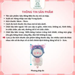 Gấu Bông Mèo Du Du Mũ Cá Mập - Mèo Đầu Cá Đội Nón 7 Gấu Bông Mèo Du Du Mũ Cá Mập - Mèo Đầu Cá Đội Nón