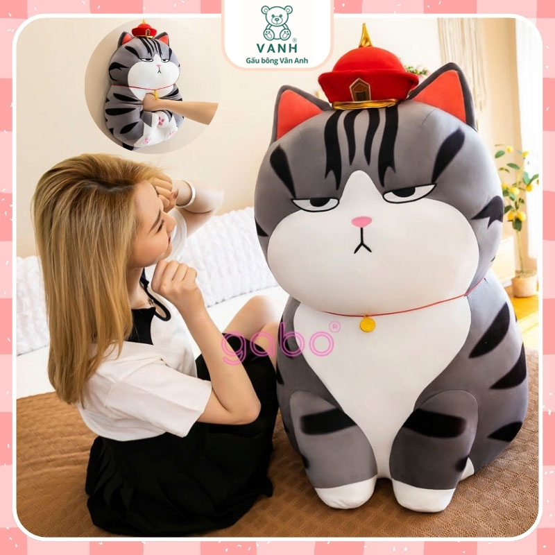 Xưởng sản xuất kinh doanh thú bông quà tặng Quảng Châu cao cấp Gấu Bông Mèo Hoàng Thượng Big Size - Mèo Mặt Ngố