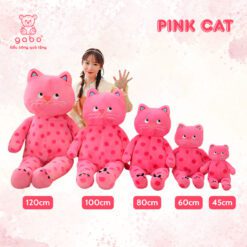 Gấu Bông Mèo Hồng Mặt Quạo Giận Dỗi - Mèo Hồng Mắt Liếc, Gấu Bông Hình Mèo – Quà Tặng Đáng Yêu Cho Người Thân