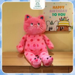 Gấu Bông Mèo Hồng Mặt Quạo Giận Dỗi - Mèo Hồng Mắt Liếc