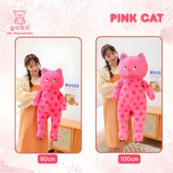 Gấu Bông Mèo Hồng Mặt Quạo Giận Dỗi - Mèo Hồng Mắt Liếc, Gấu Bông Hình Mèo – Quà Tặng Đáng Yêu Cho Người Thân